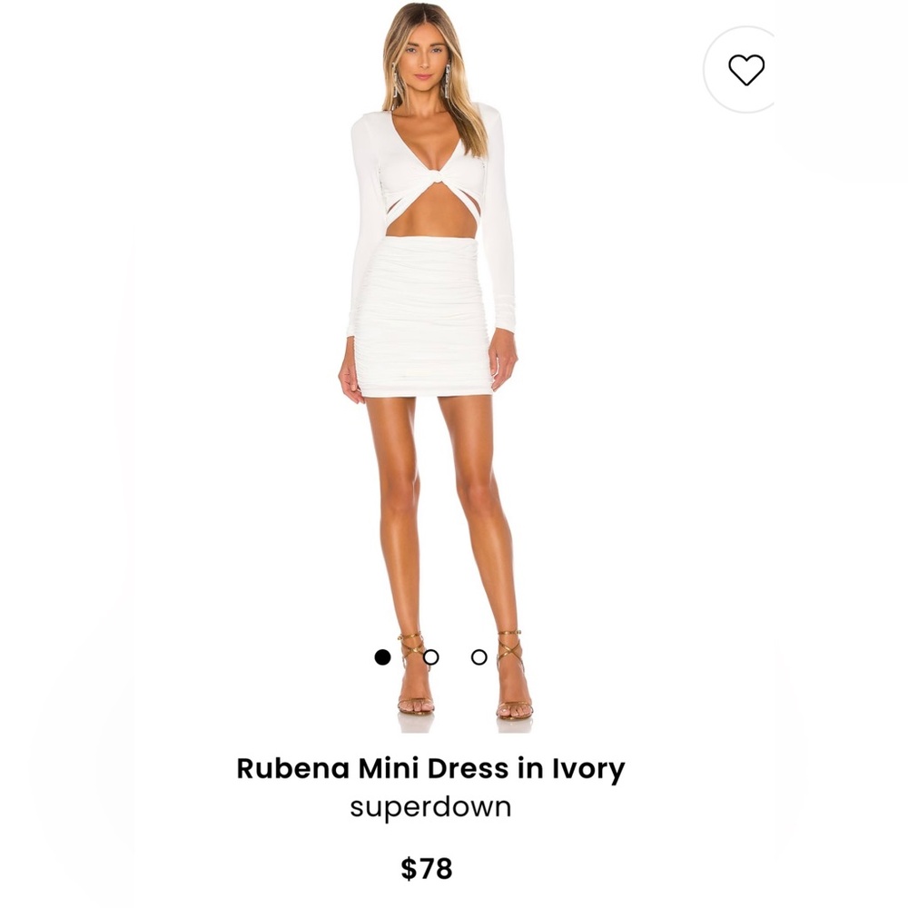 Rubena Mini Dress in Ivory by Superdown